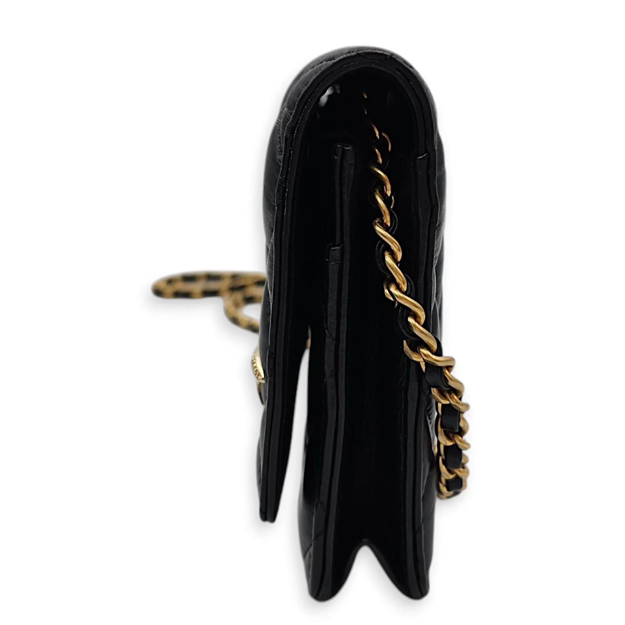 Lucky Symbols Reissue Wallet On Chain Others Black Crossbody Bag in Distressed Leather, 2-Tone hardware