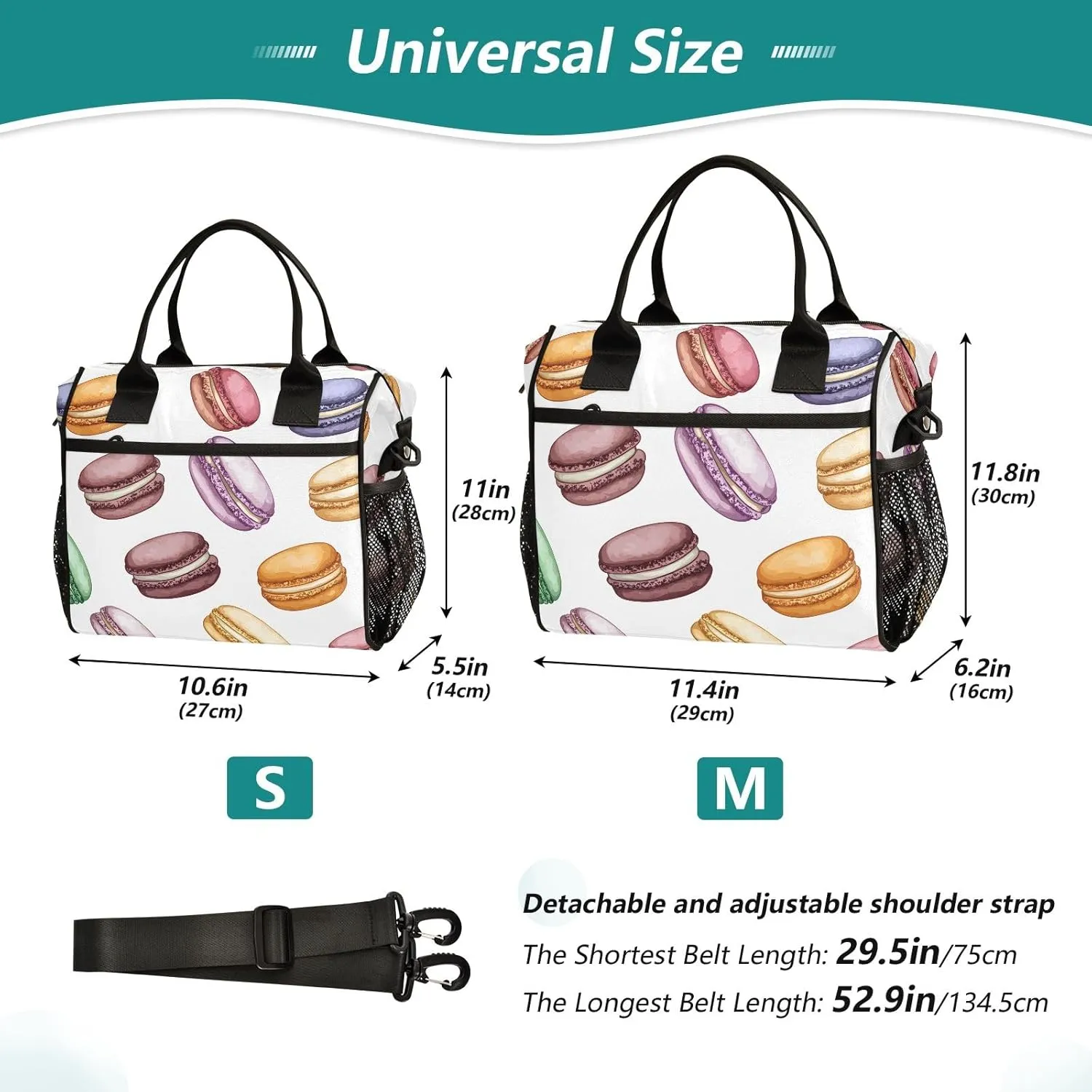 Lunch Tote Bags for Men lunch Box Lunch Cooler Bag Large Work Macaron Leakproof Office Picnic Travel Lunch Bag M