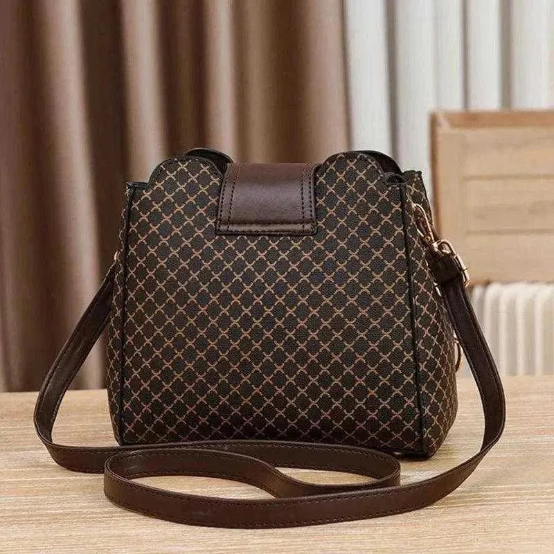 Luxury Check Print Bucket Bags | Stylish Shoulder & Crossbody - WCB005
