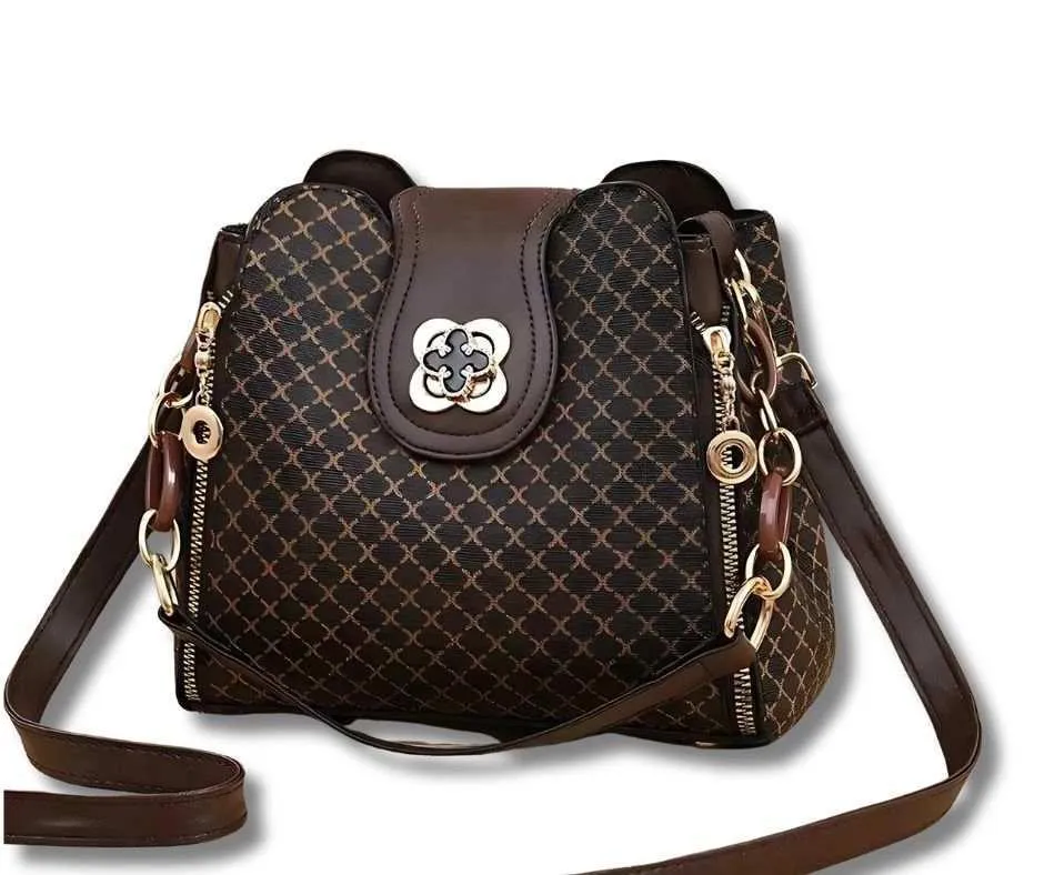 Luxury Check Print Bucket Bags | Stylish Shoulder & Crossbody - WCB005