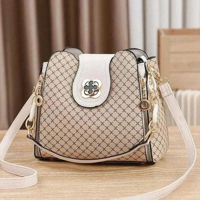 Luxury Check Print Bucket Bags | Stylish Shoulder & Crossbody - WCB005