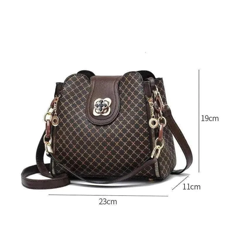 Luxury Check Print Bucket Bags | Stylish Shoulder & Crossbody - WCB005