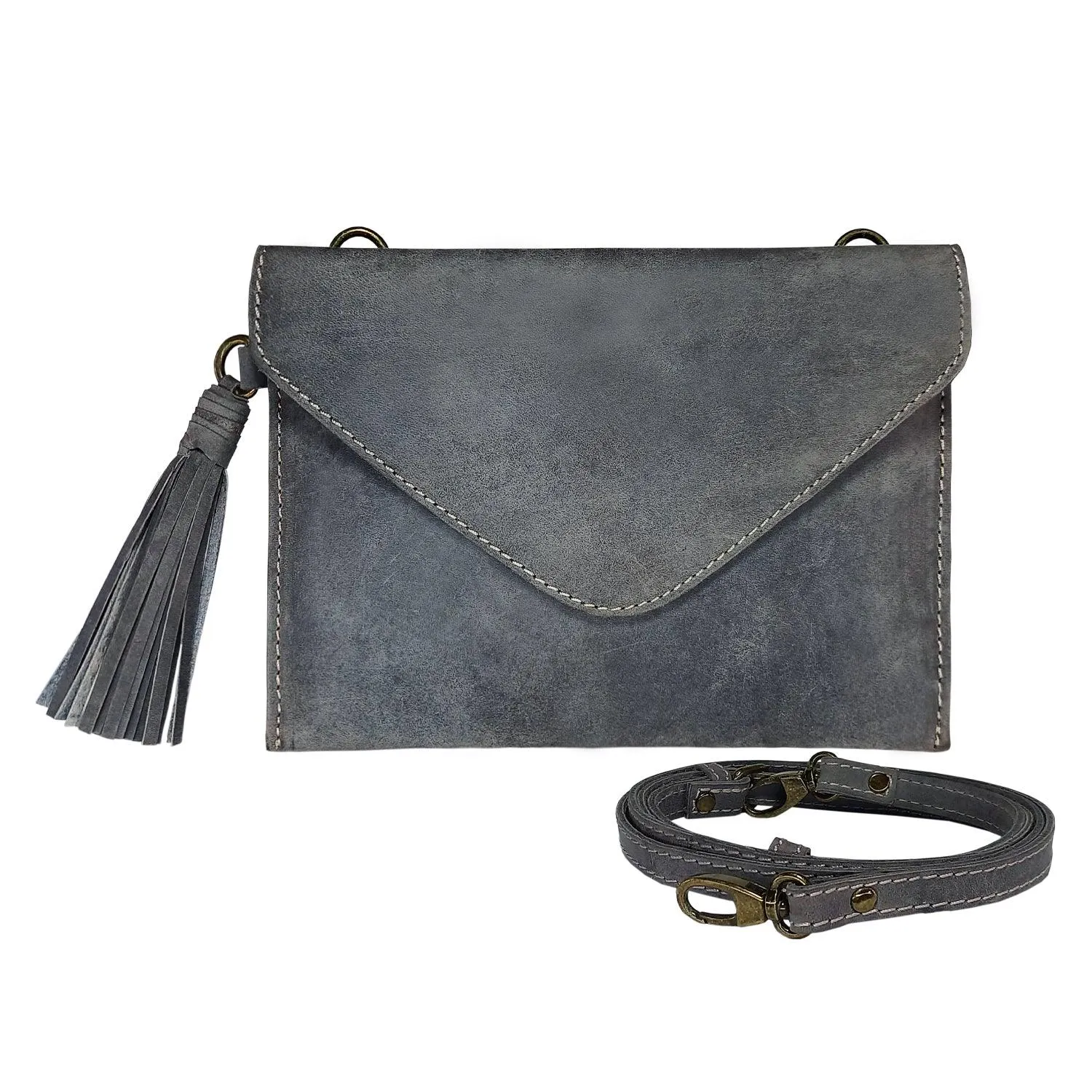 MANDAVA Handmade Genuine Leather Satchel Bag for Women's with Tussle and Adjustable Shoulder Strap
