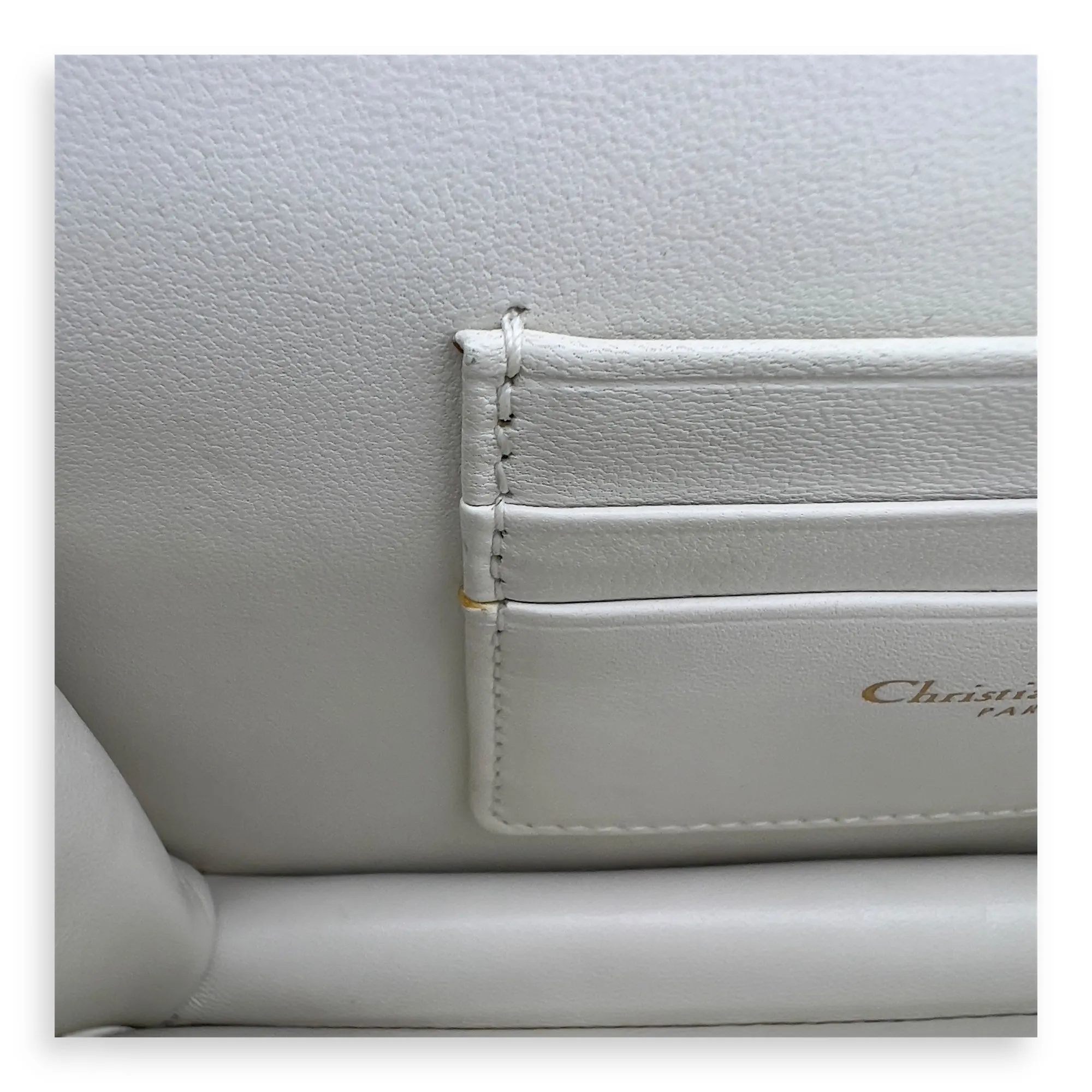 Miss Caro White Crossbody Bag in Calfskin, Gold hardware