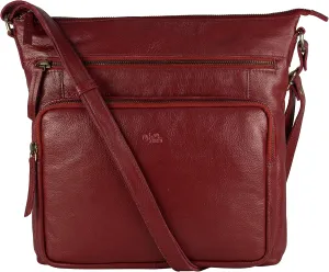 Mou Meraki Genuine Leather Crossbody Purse and Handbags - Crossover Bag Over the Shoulder Women