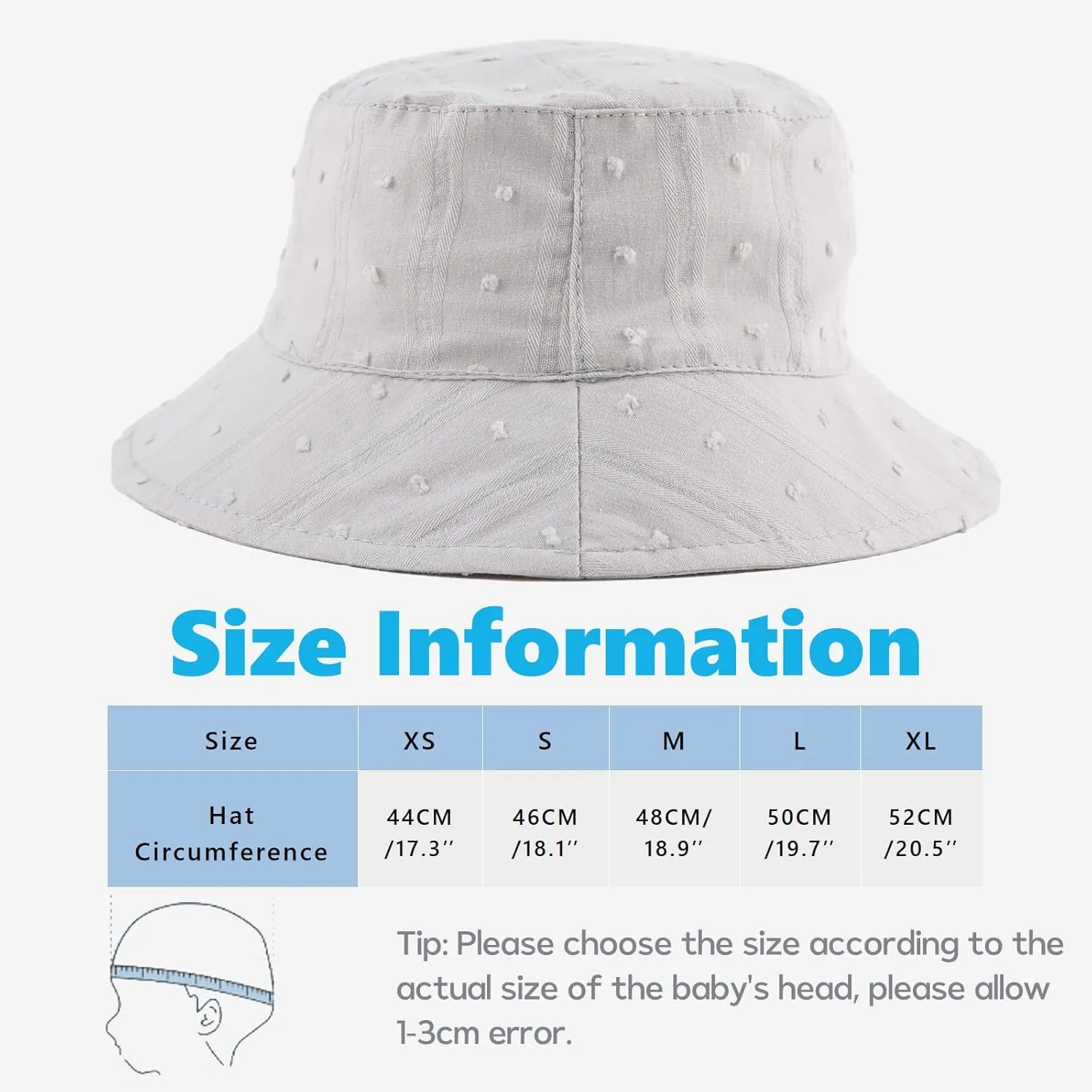 OMUKY Baby Sun Hat Cotton Beach Cap for Infant Toddler Boys and Girls Sun Protection Bucket Hat