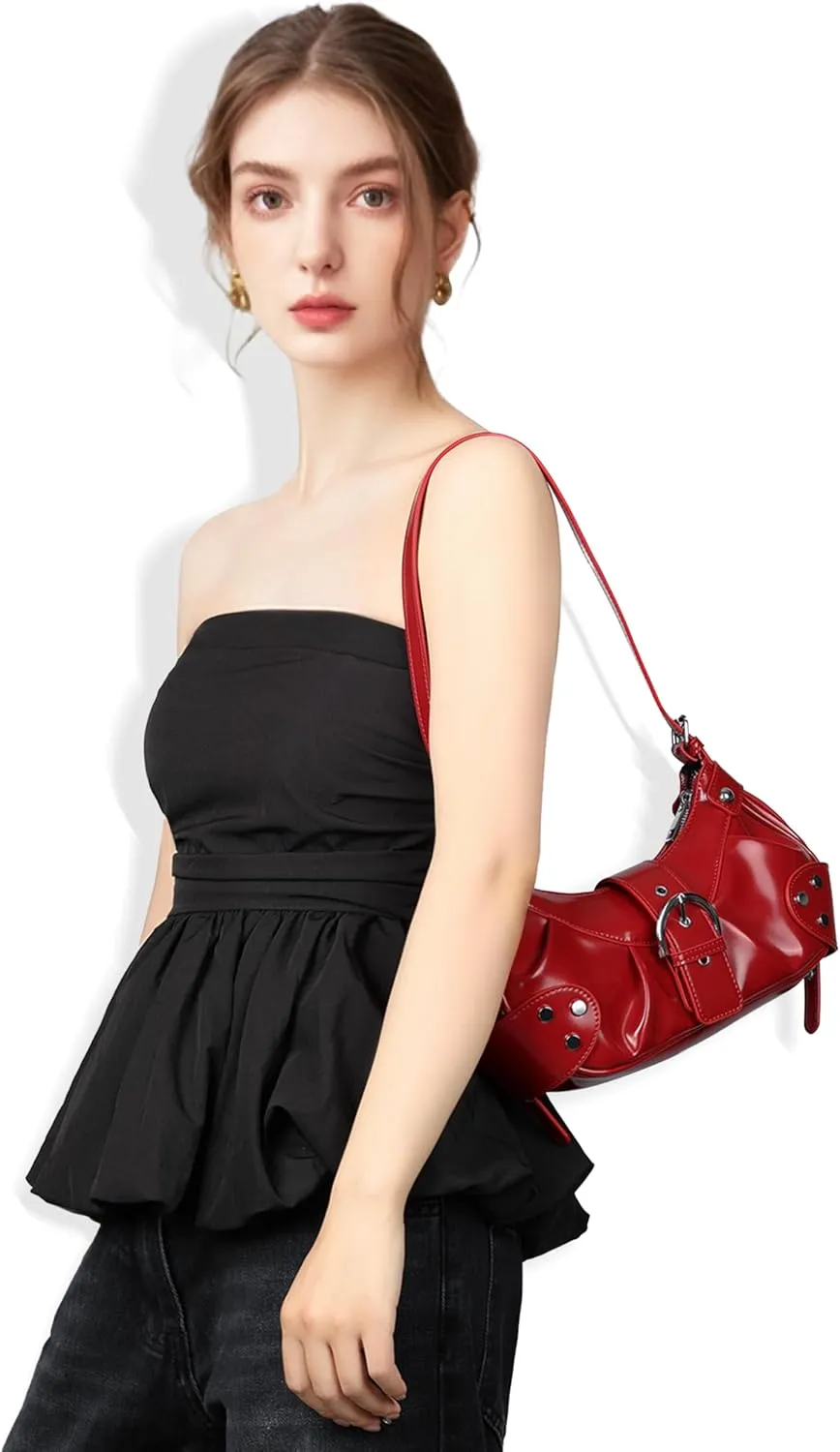 Shoulder Bag for Women - PU Leather Purse Adjustable Strap Hobo Crossbody Handbag with Zipper Closure