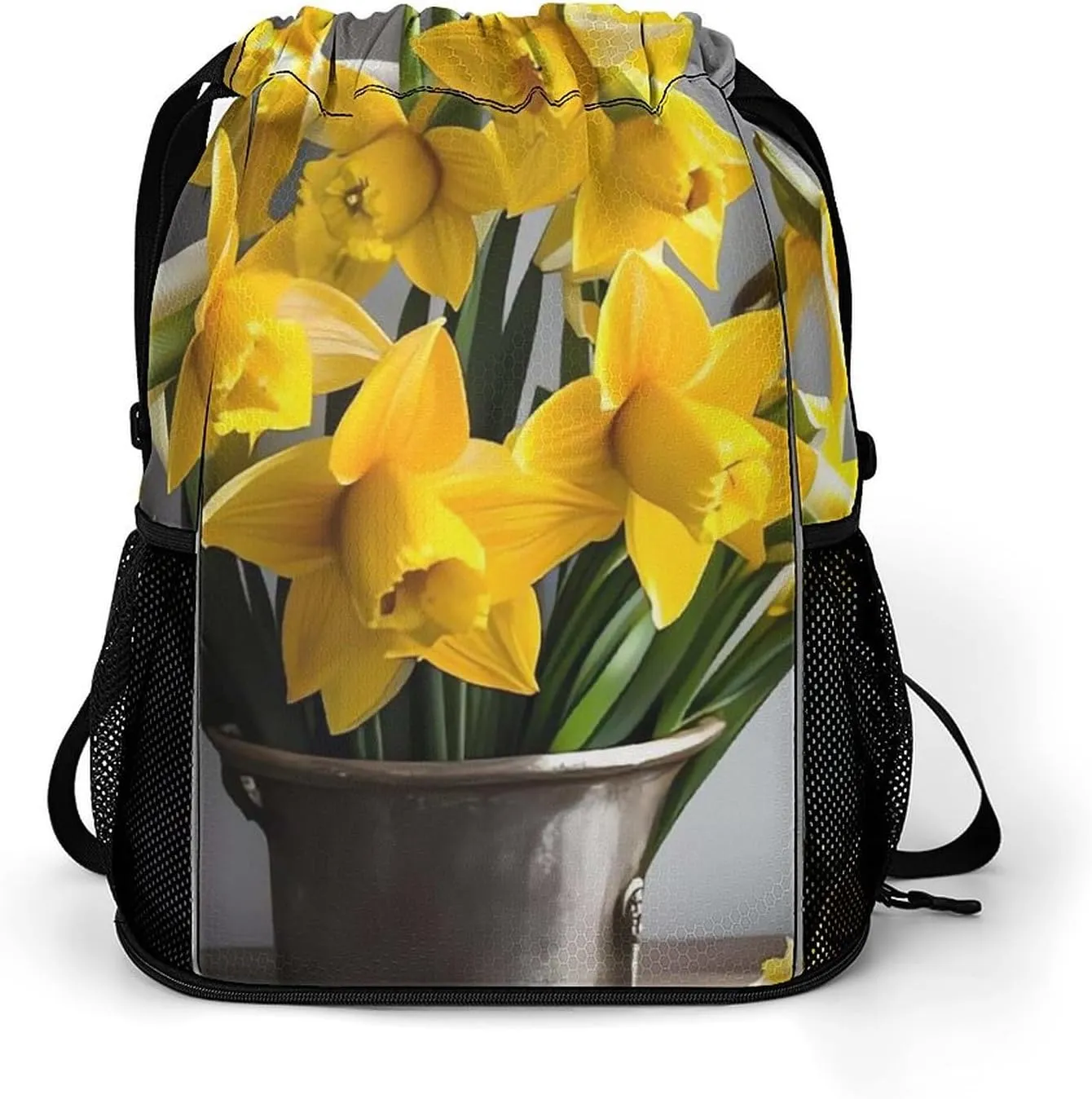Sport Drawstring Backpack Large Capacity Dry And Wet Separation Bouquet of Daffodils Stuff Sack