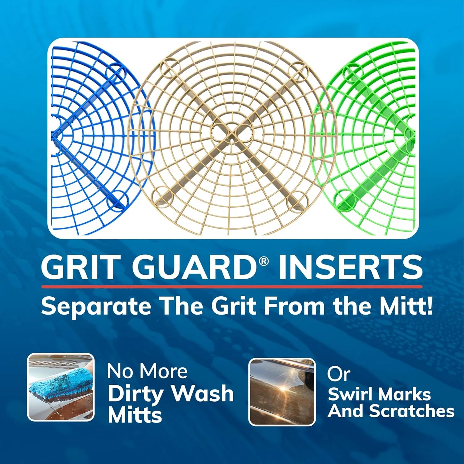 The Original Grit Guard Red Bucket Insert - 10" Diameter Car Wash Bucket for Car Washing, Detailing Compatible with 3.5, 4, 5 and 6 Gallon Buckets