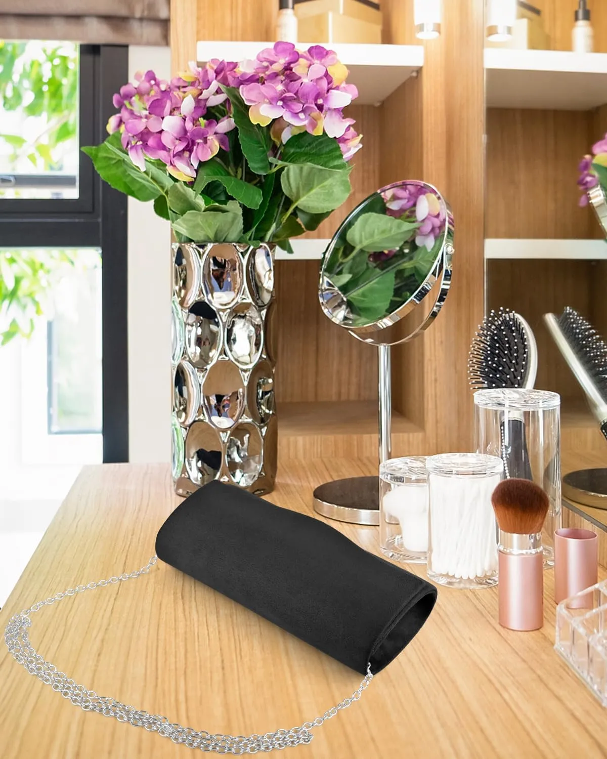 TINDTOP Clutch Purses for Women, Formal Evening Bags Suede Shoulder Envelope Party Handbags Wedding Cocktail Prom Clutches