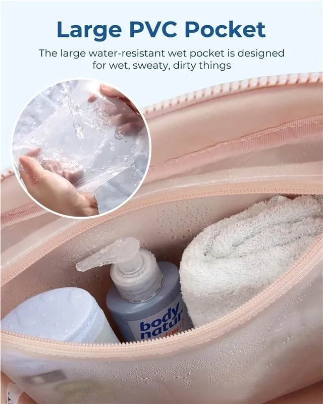 Travel Duffel Bag Gym Bag for Women with Wet Pocket Carry on Weekender Bags Waterproof Hand Luggage Airport Cabin Bag(DEEP BLUE)