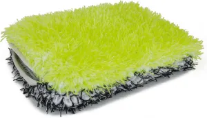 [Wash Monster] Plush Car Wash Pad (9 in. x 7 in.) Green/Black - 1 Pack | Soft & Plush Absorbent Microfiber Fibers | Large, Fits in Bucket