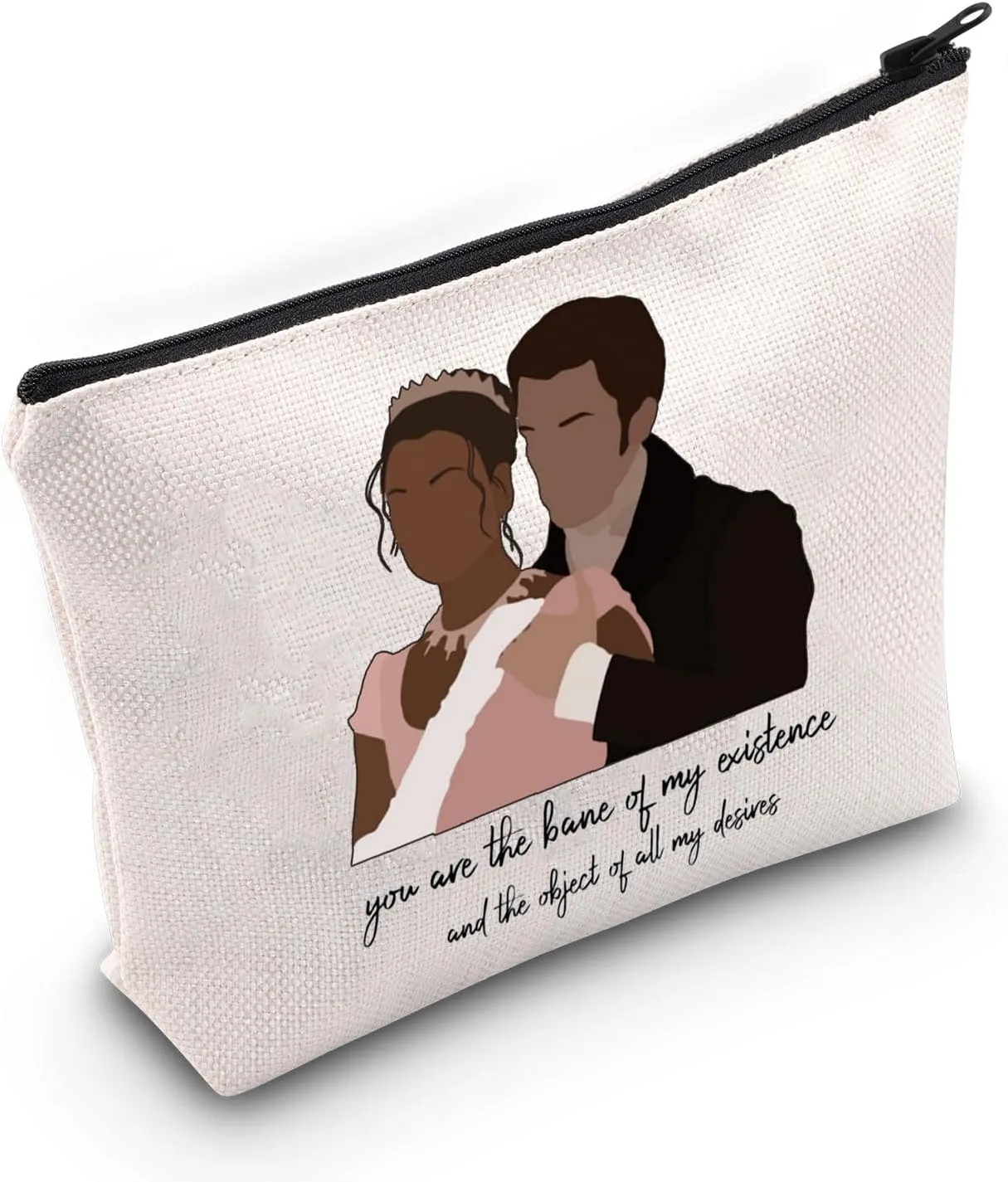 WCGXKO Regency TV Show Inspired Love Quote Kate and Anthony Couple Gift Canvas Makeup Bag for Fans (my desires)