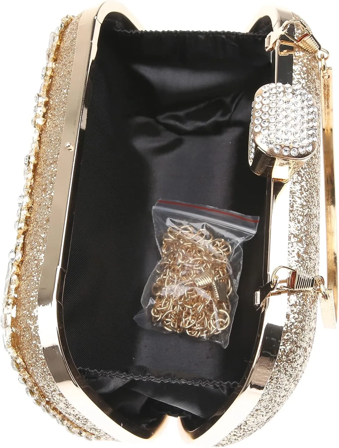 Womens Sparkly Rhinestone Crystal Clutch Bag Glitter Sequin Bridal Purse Evening Handbag for Wedding Party Prom