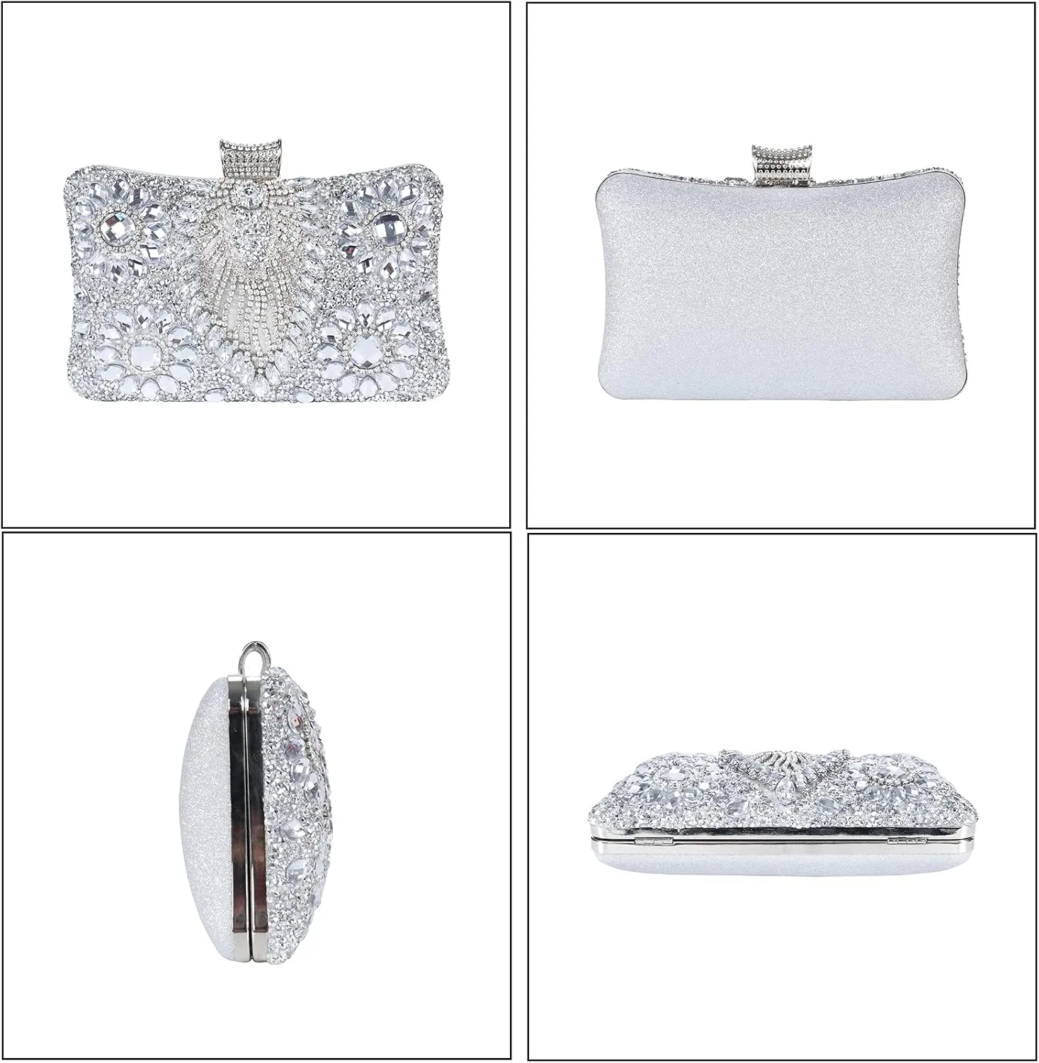 Womens Sparkly Rhinestone Sequin Glitter bag Clutch Evening Handbag Shoulder Bags Purse for Wedding Party Prom